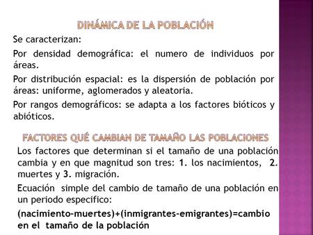 DINÁMICA DE LA POBLACIÓN