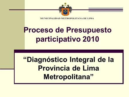 Proceso de Presupuesto participativo 2010