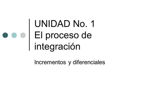 UNIDAD No. 1 El proceso de integración