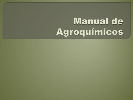 Manual de Agroquímicos