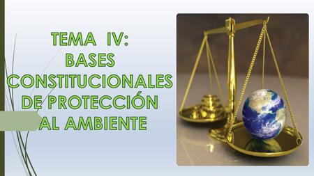 TEMA IV: BASES CONSTITUCIONALES DE PROTECCIÓN AL AMBIENTE.