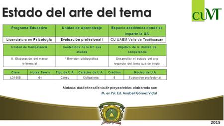 Estado del arte del tema