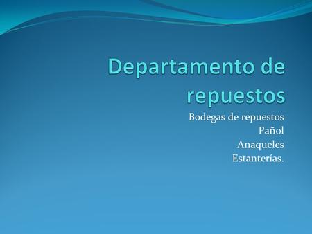 Departamento de repuestos