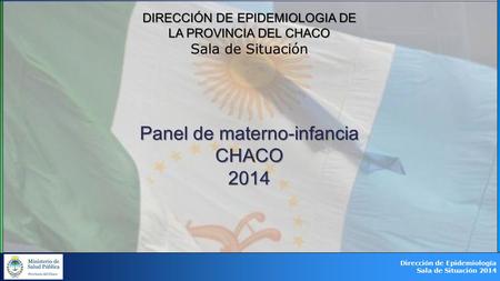 DIRECCIÓN DE EPIDEMIOLOGIA DE LA PROVINCIA DEL CHACO Sala de Situación Panel de materno-infancia CHACO2014 Dirección de Epidemiología Sala de Situación.