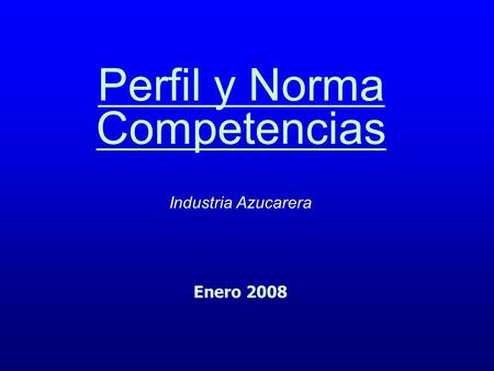 Perfil y Norma Competencias Enero 2008 Industria Azucarera.