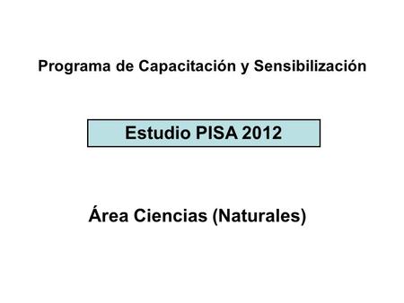 Programa de Capacitación y Sensibilización