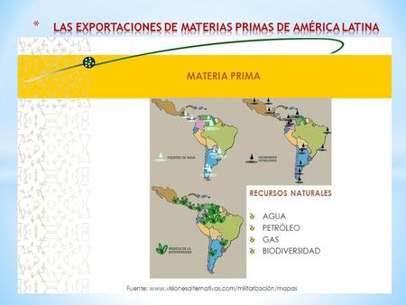 LAS EXPORTACIONES DE MATERIAS PRIMAS DE AMÉRICA LATINA