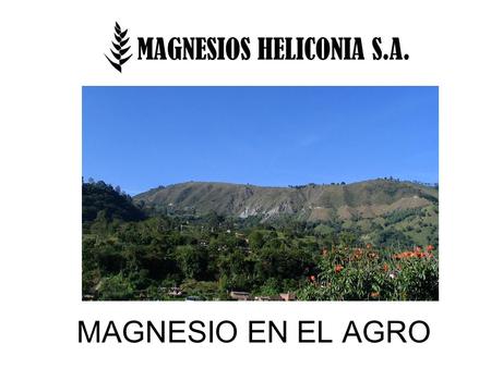 MAGNESIO EN EL AGRO.