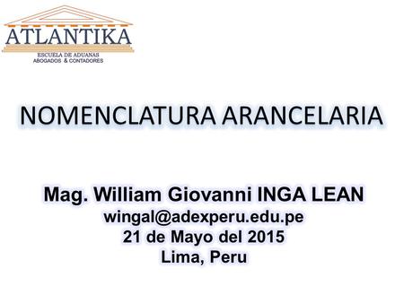 NOMENCLATURA ARANCELARIA