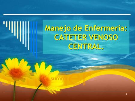 Manejo de Enfermería: CATETER VENOSO CENTRAL.