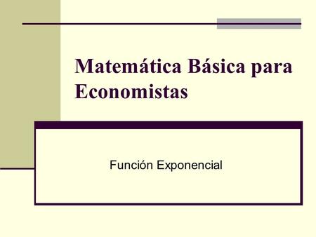 Matemática Básica para Economistas