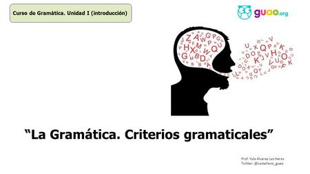 “La Gramática. Criterios gramaticales”