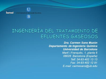 INGENIERÍA DEL TRATAMIENTO DE EFLUENTES GASEOSOS