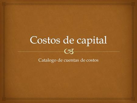 Catalogo de cuentas de costos