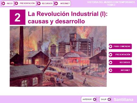 2 La Revolución Industrial (I): causas y desarrollo PARA COMENZAR