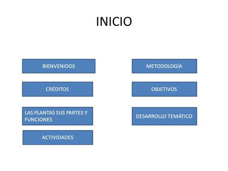 INICIO BIENVENIDOS METODOLOGÍA CRÉDITOS OBJETIVOS