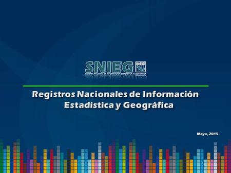 Mayo, 2015. Registro Nacional de Información Geográfica Registro Estadístico Nacional El Instituto deberá establecer, operar y normar el Registro Nacional.