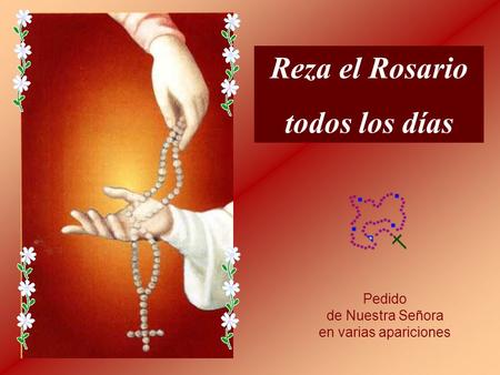 Reza el Rosario todos los días Pedido de Nuestra Señora en varias apariciones.