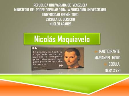 REPUBLICA BOLIVARIANA DE VENEZUELA MINISTERIO DEL PODER POPULAR PARA LA EDUCACIÓN UNIVERSITARIA UNIVERSIDAD FERMÍN TORO ESCUELA DE DERECHO NÚCLEO ARAURE.