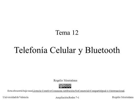Tema 12 Telefonía Celular y Bluetooth