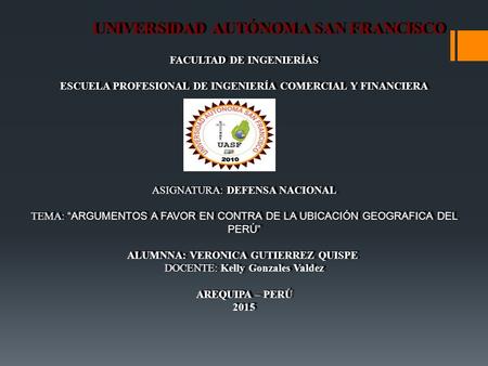 UNIVERSIDAD AUTÓNOMA SAN FRANCISCO