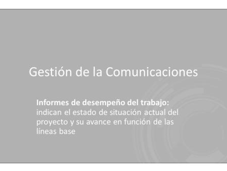 Gestión de la Comunicaciones