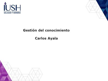 Gestión del conocimiento Carlos Ayala. Calendario.
