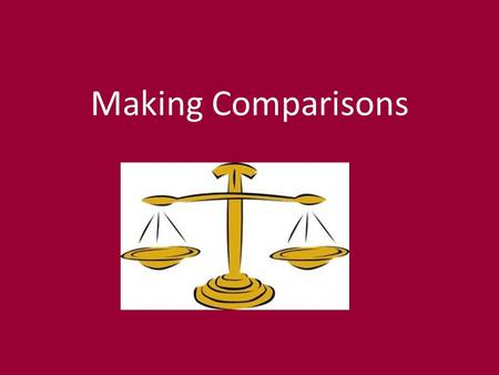 Making Comparisons. ¿Recuerdas? Más … que (more … than) – La clase de inglés es más interesante que la clase de ciencias naturales. English class is more.