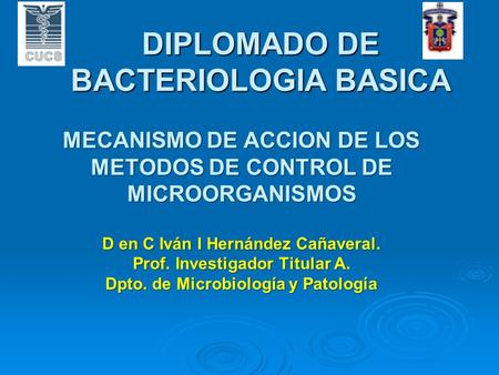 DIPLOMADO DE BACTERIOLOGIA BASICA