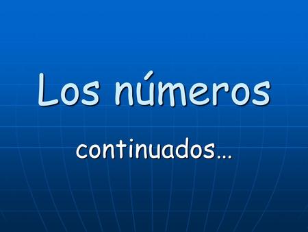 Los números continuados….