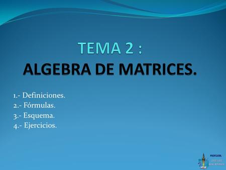 TEMA 2 : ALGEBRA DE MATRICES.