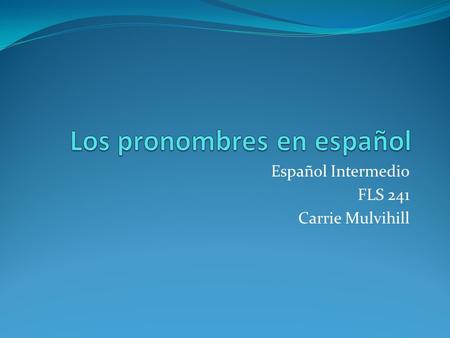 Los pronombres en español