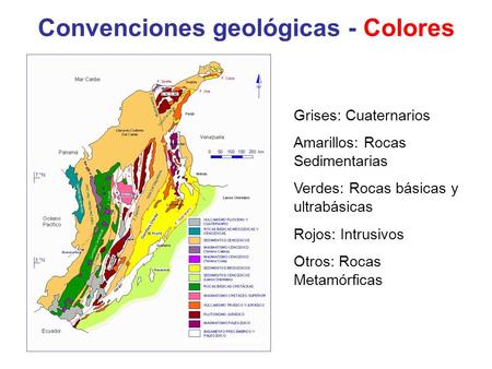 Convenciones geológicas - Colores