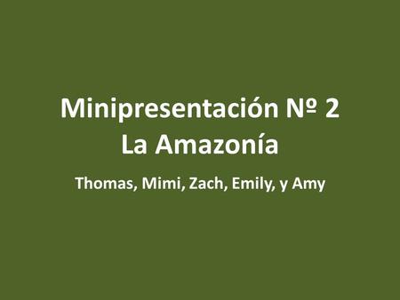 Minipresentación Nº 2 La Amazonía