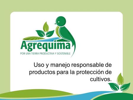Uso y manejo responsable de productos para la protección de cultivos.