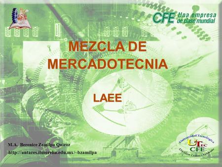 MEZCLA DE MERCADOTECNIA LAEE M.A. Berenice Zamilpa Quiroz