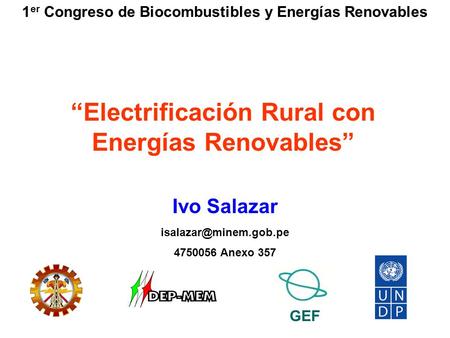 “Electrificación Rural con Energías Renovables”
