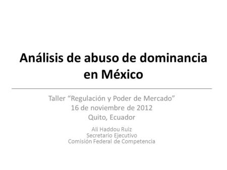Análisis de abuso de dominancia en México
