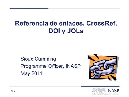Referencia de enlaces, CrossRef, DOI y JOLs