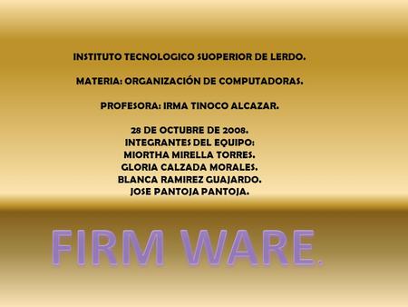FIRM WARE. INSTITUTO TECNOLOGICO SUOPERIOR DE LERDO.