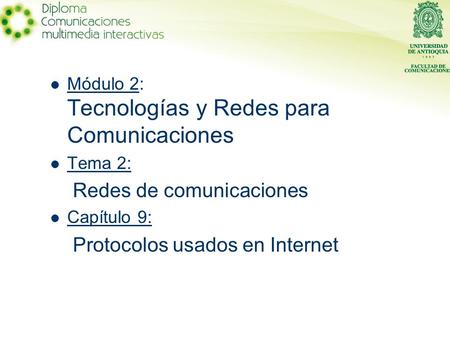 Redes de comunicaciones Protocolos usados en Internet