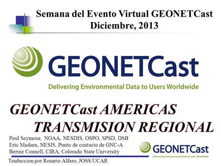 Semana del Evento Virtual GEONETCast