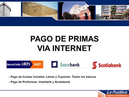 PAGO DE PRIMAS VIA INTERNET