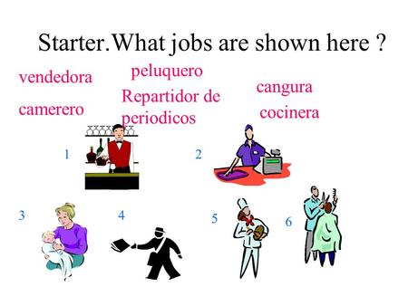 Starter.What jobs are shown here ?