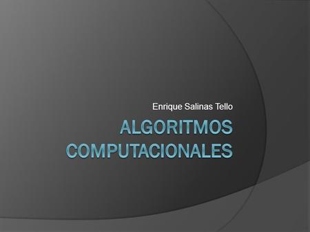 ALGORITMOS COMPUTACIONALES