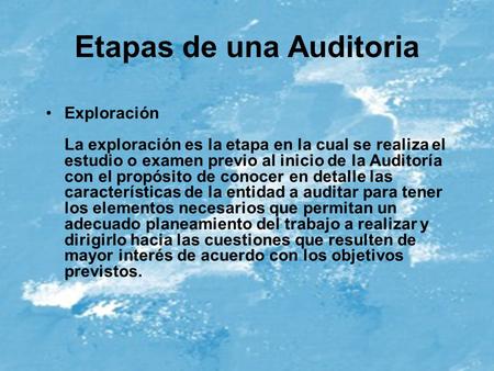 Etapas de una Auditoria