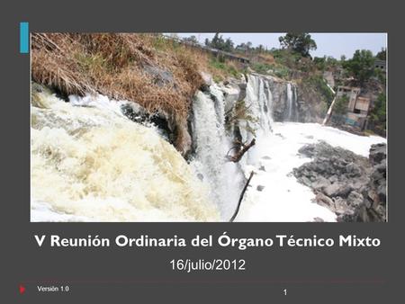 V Reunión Ordinaria del Órgano Técnico Mixto 1 Versión 1.0 16/julio/2012.