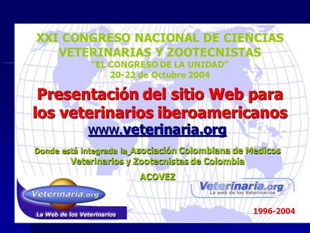 Presentación de Veterinaria.org - Pinar de Rio, Cuba, Noviembre 2003