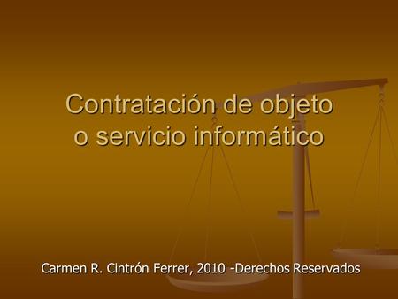 Contratación de objeto o servicio informático