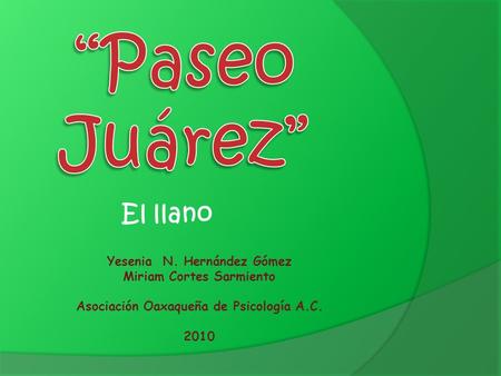 “Paseo Juárez” El llano Yesenia N. Hernández Gómez
